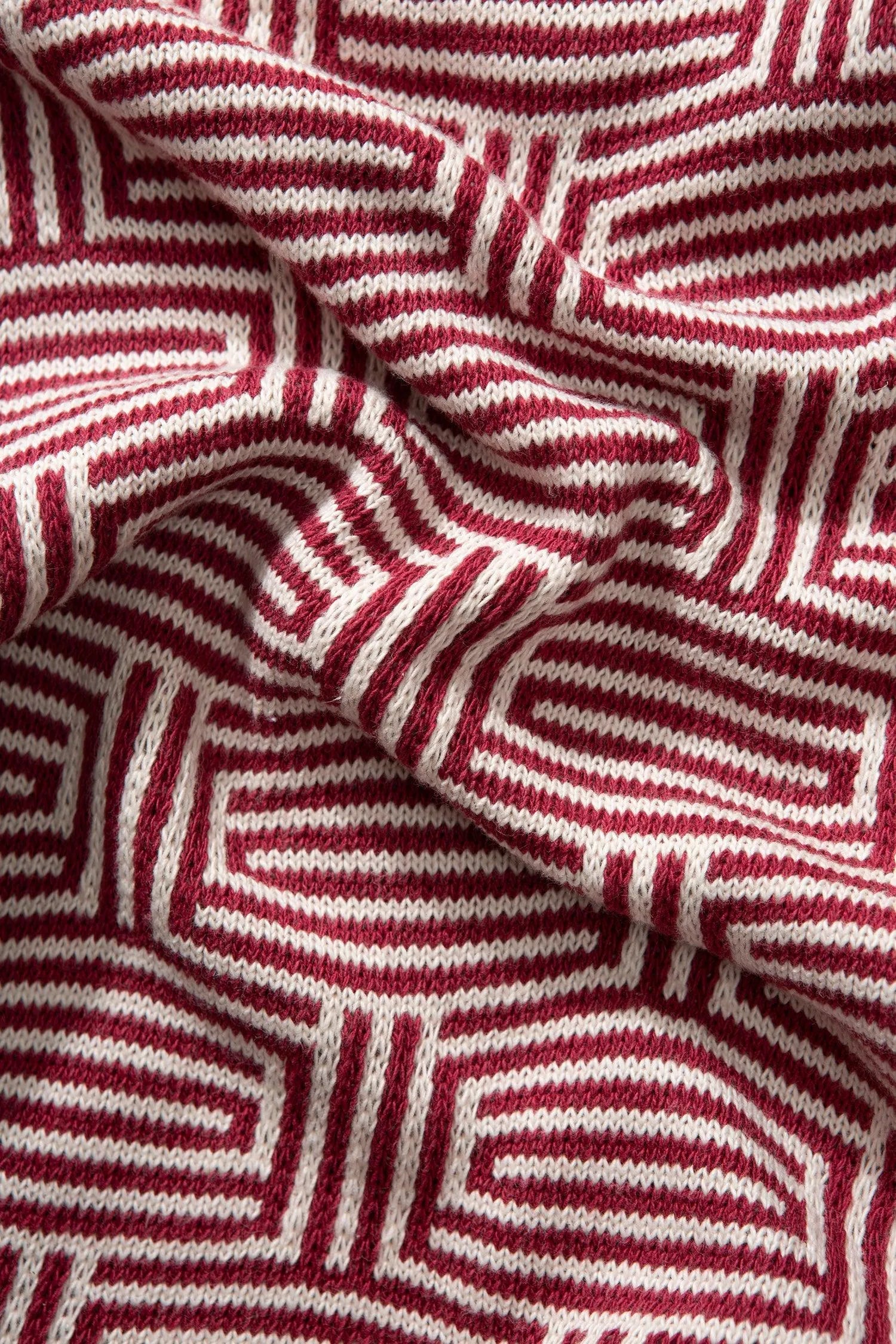 Camisa Edmmond de Hombre Manga Corta Mosaic Plain Red - ECRU