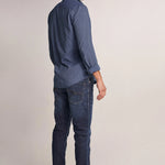CAMISA FIT SLIM CON TEXTURA - ECRU