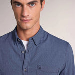 CAMISA FIT SLIM CON TEXTURA - ECRU