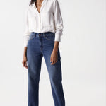 Camisa fluida con relieve - ECRU