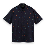 Camisa hawaiana de manga corta con diseño estampado - ECRU