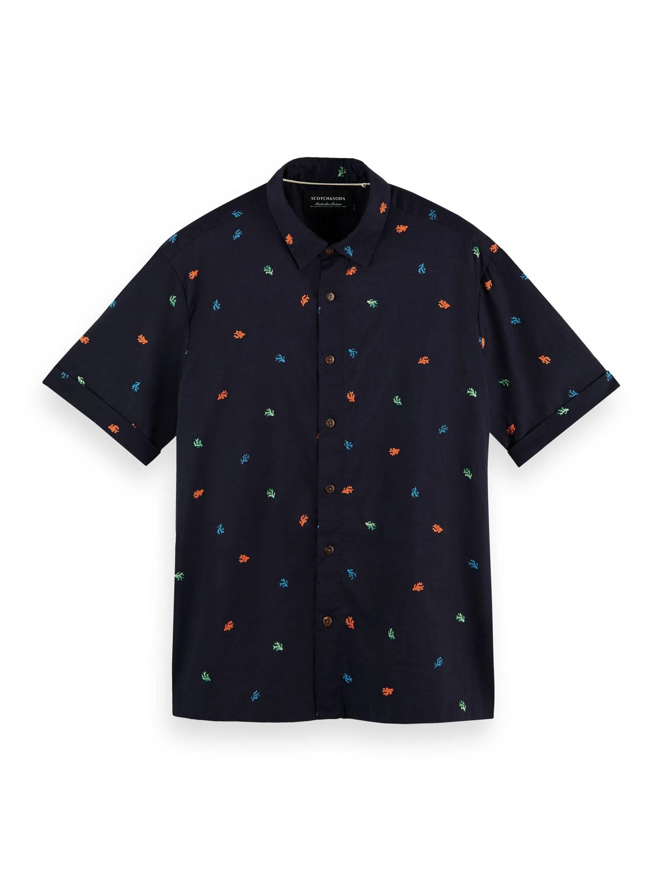 Camisa hawaiana de manga corta con diseño estampado - ECRU