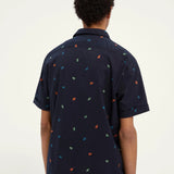 Camisa hawaiana de manga corta con diseño estampado - ECRU