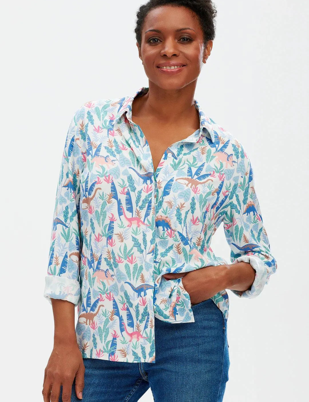 Camisa Joy Lost Dinosaurs - ECRU