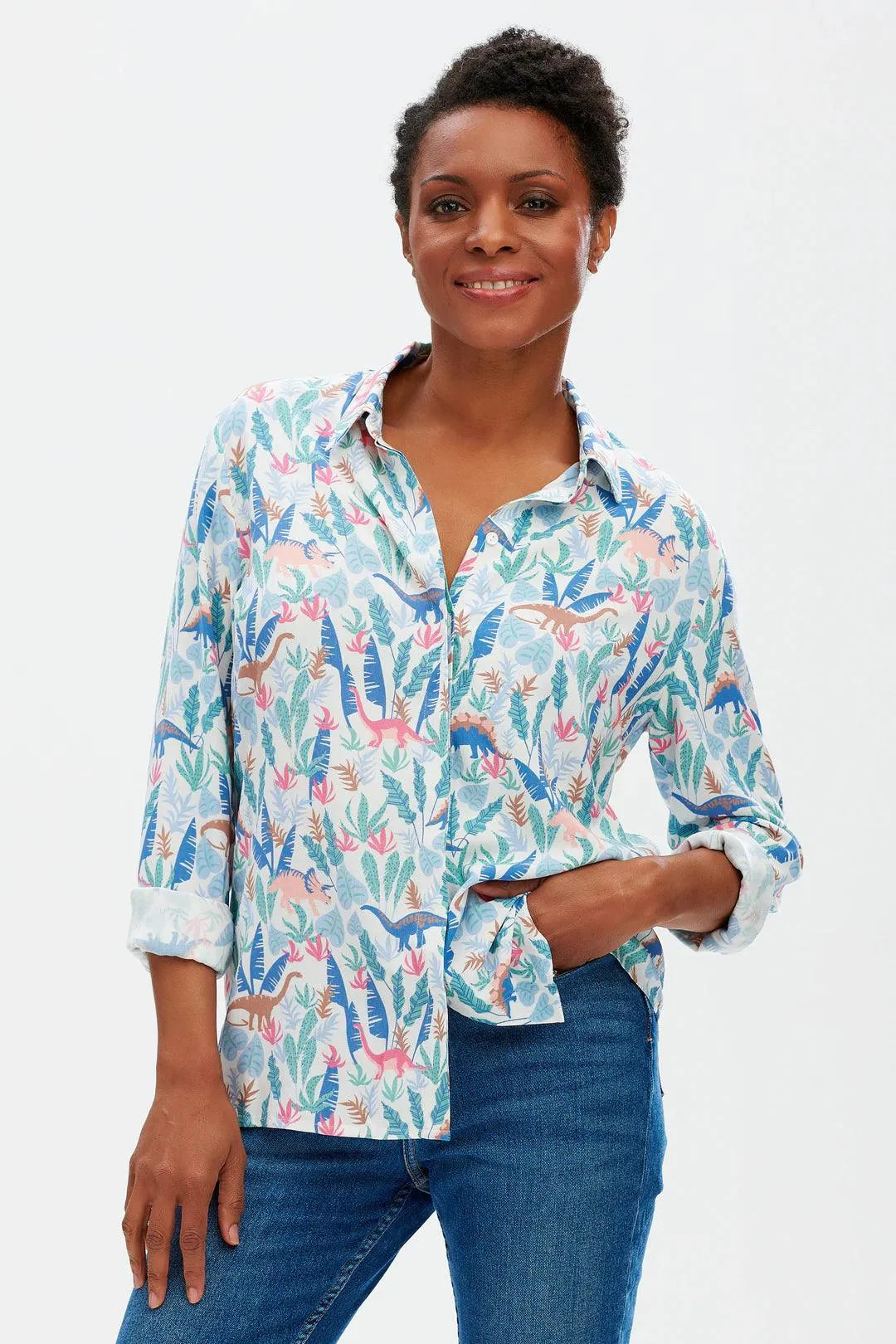 Camisa Joy Lost Dinosaurs - ECRU