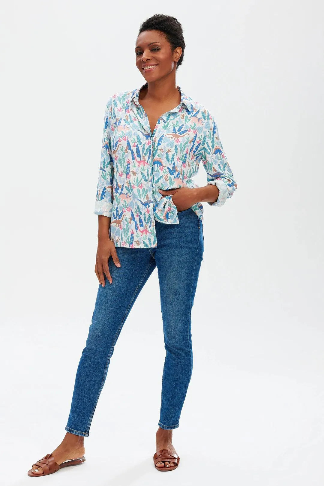 Camisa Joy Lost Dinosaurs - ECRU