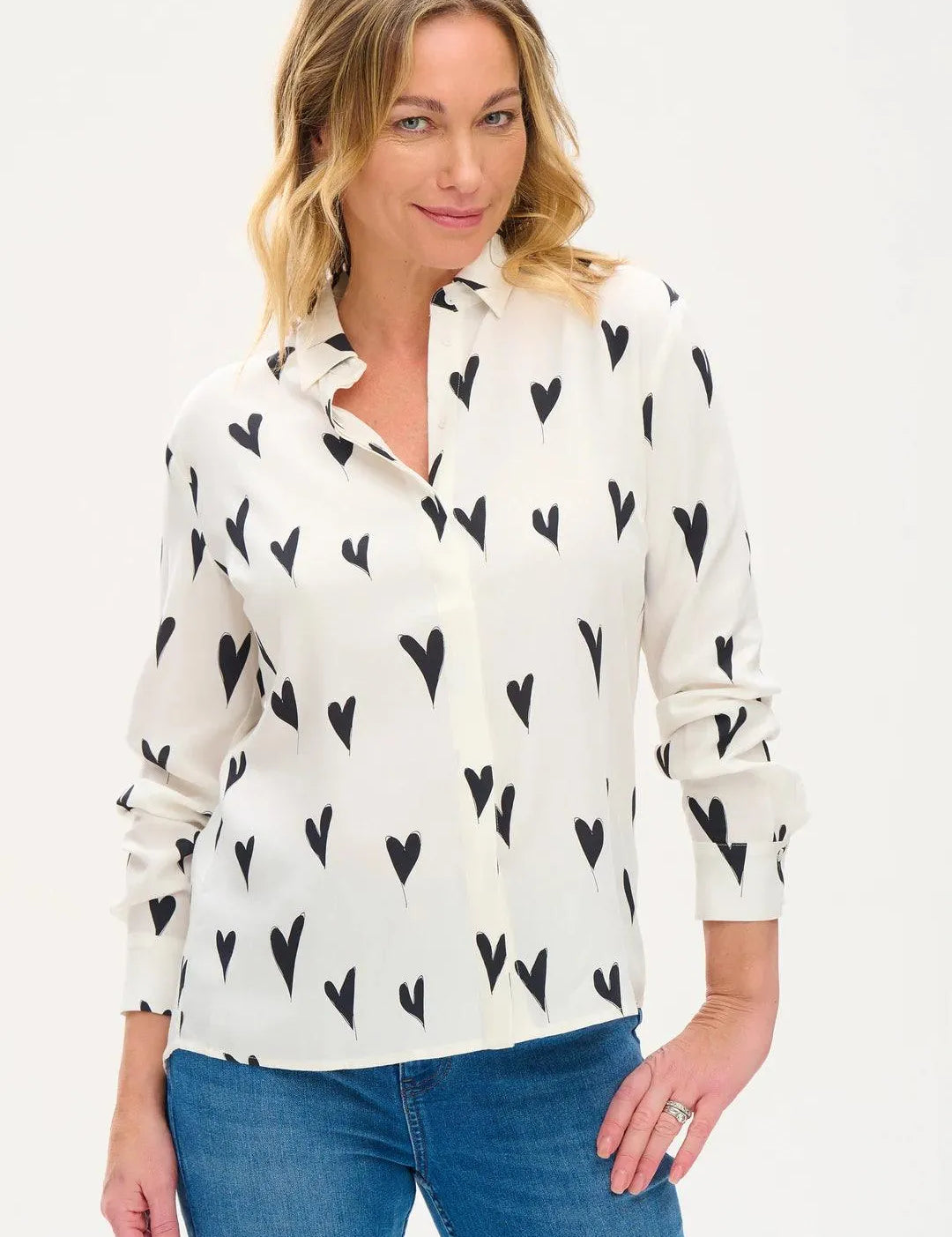 Camisa Joy Monochrome Hearts - ECRU