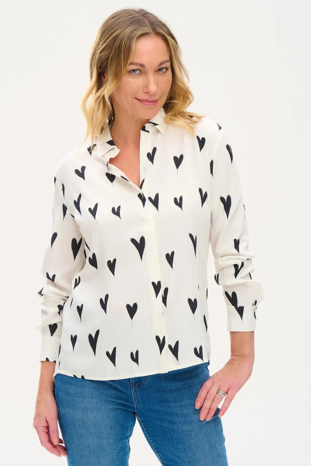 Camisa Joy Monochrome Hearts - ECRU