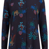 Camisa Joy Negra Night Leopard - ECRU