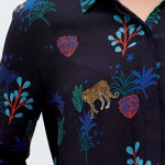 Camisa Joy Negra Night Leopard - ECRU