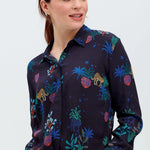 Camisa Joy Negra Night Leopard - ECRU