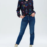 Camisa Joy Negra Night Leopard - ECRU