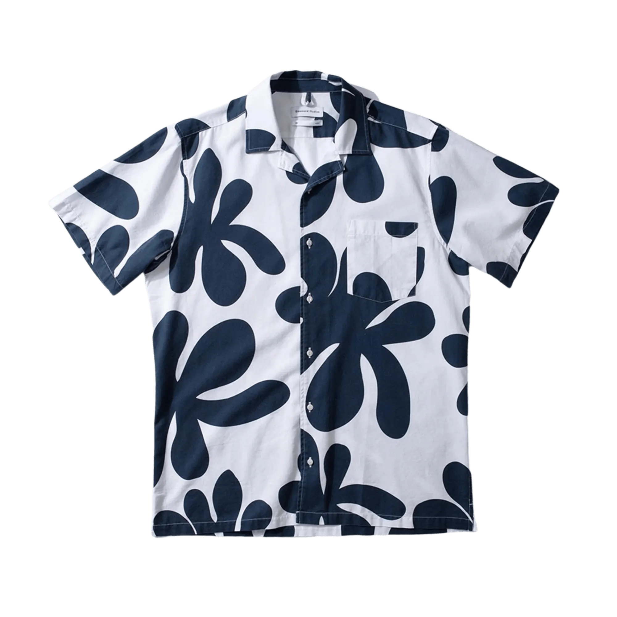 Camisa Manga Corta Alice Printed Navy - ECRU
