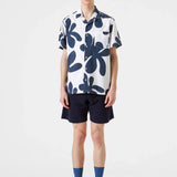 Camisa Manga Corta Alice Printed Navy - ECRU