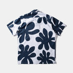 Camisa Manga Corta Alice Printed Navy - ECRU