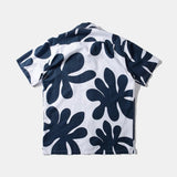 Camisa Manga Corta Alice Printed Navy - ECRU