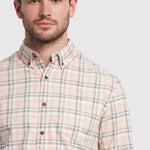 Camisa Manga Larga Lewis Cuadros Blush - ECRU