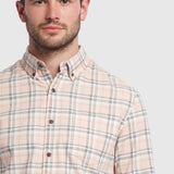 Camisa Manga Larga Lewis Cuadros Blush - ECRU