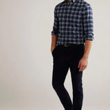 Camisa Manga Larga Lewis Cuadros Yale - ECRU