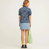 Camisa Manga Puff Océan bleu - ECRU