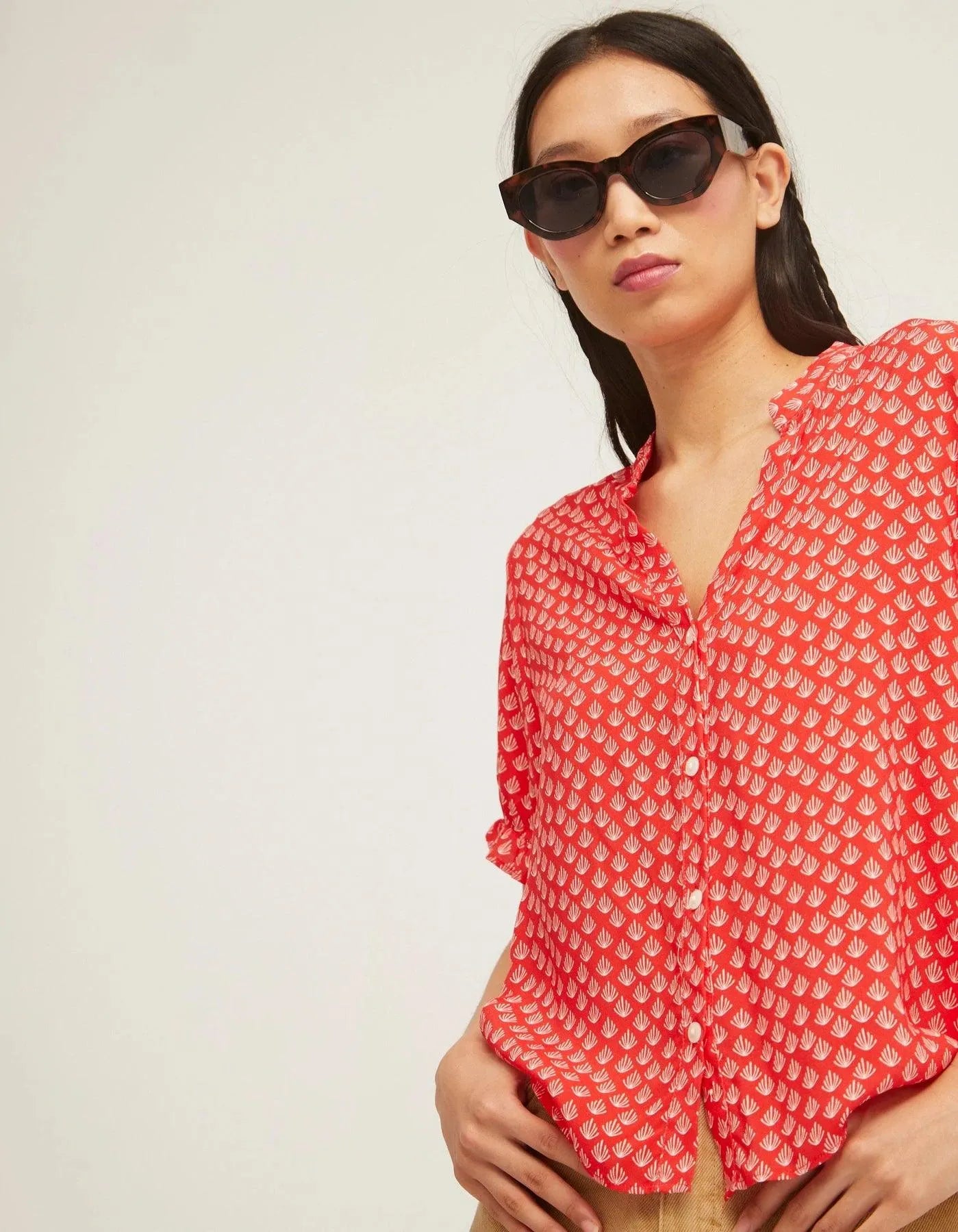 Camisa Manga Puff Oiseau - ECRU