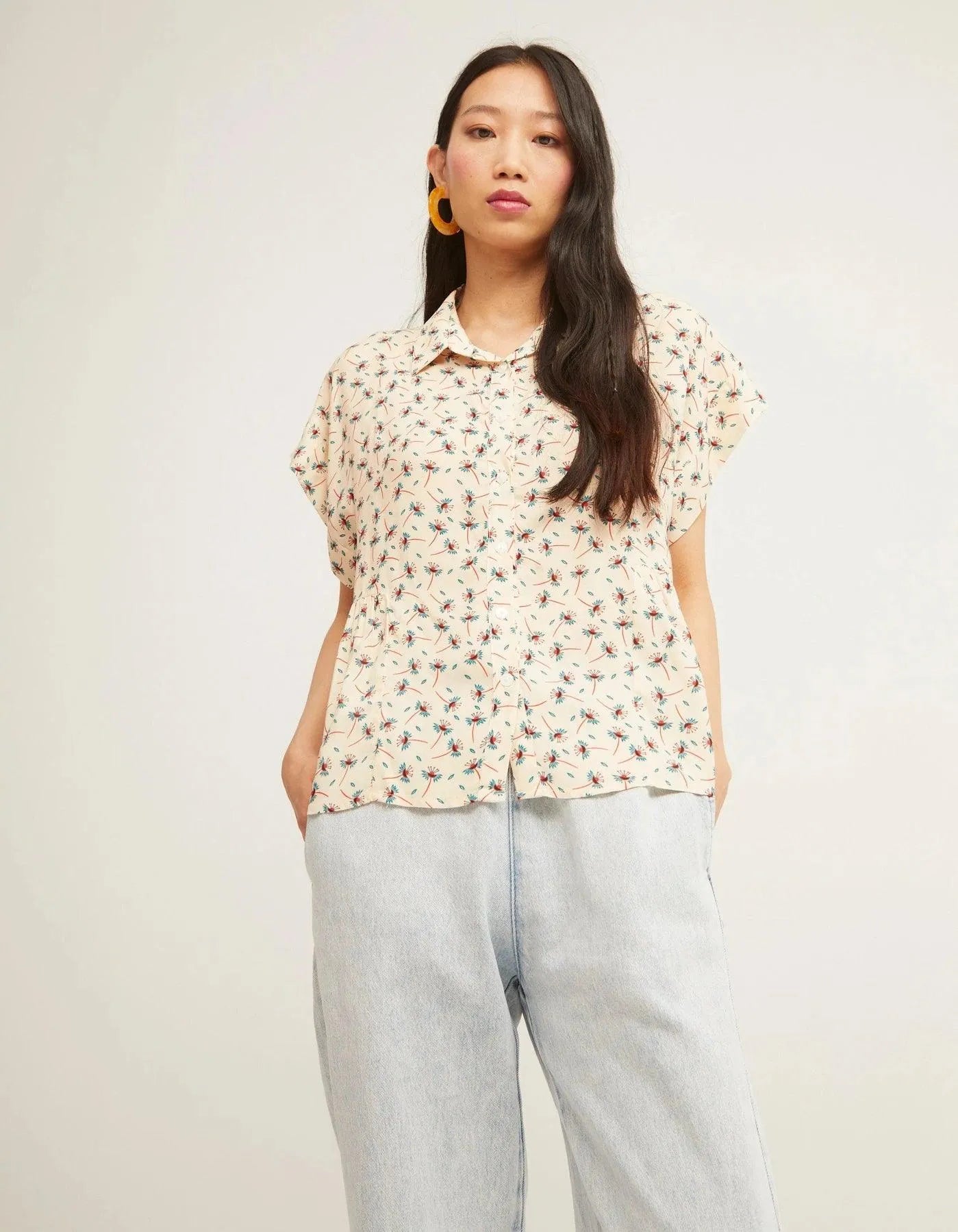 Camisa Micro Manga Corta Bondi - ECRU