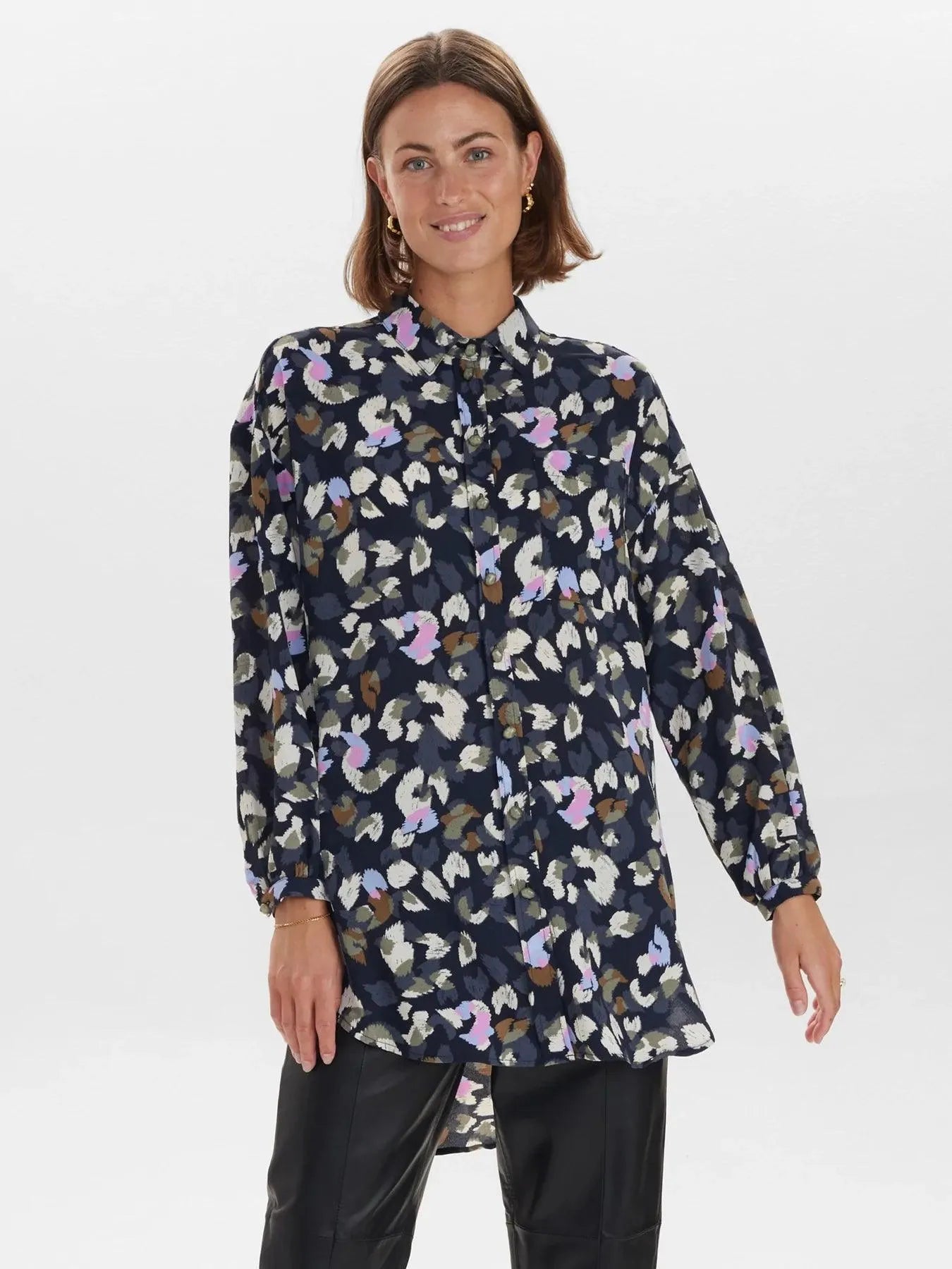 Camisa Nuecho Dark Sapphire - ECRU