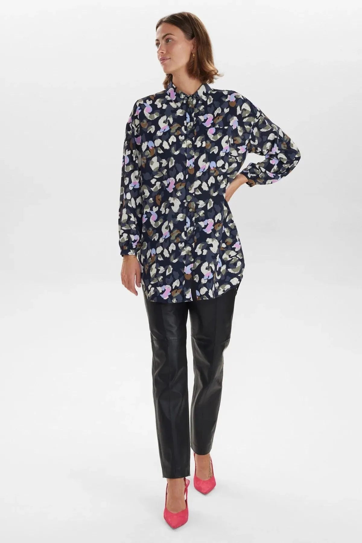 Camisa Nuecho Dark Sapphire - ECRU