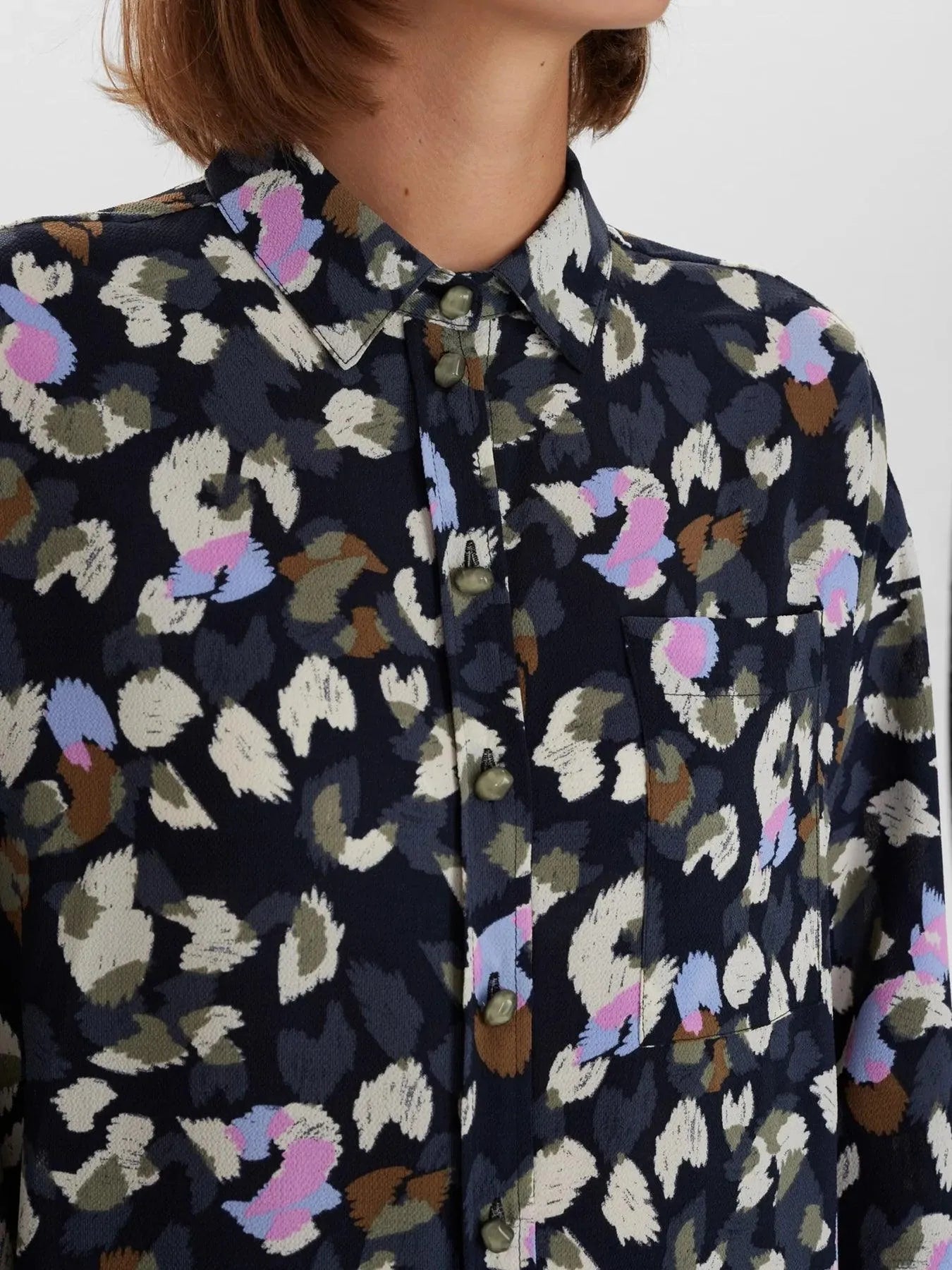 Camisa Nuecho Dark Sapphire - ECRU