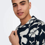 Camisa Only&Sons Dash Dark Navy - ECRU