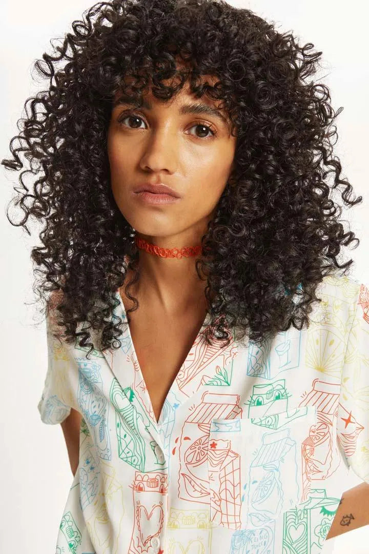 Camisa oversize juices - ECRU