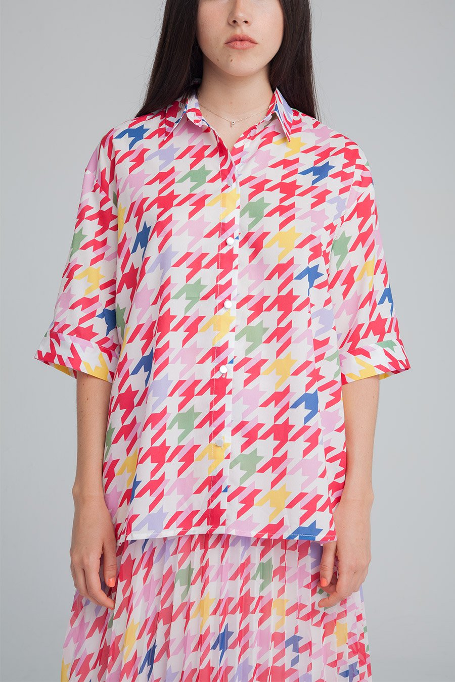Camisa Pata de Gallo Multicolor - ECRU