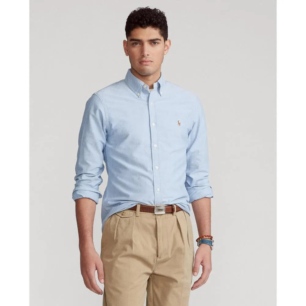 Camisa Polo Ralph Lauren Oxford Slim Fit - ECRU