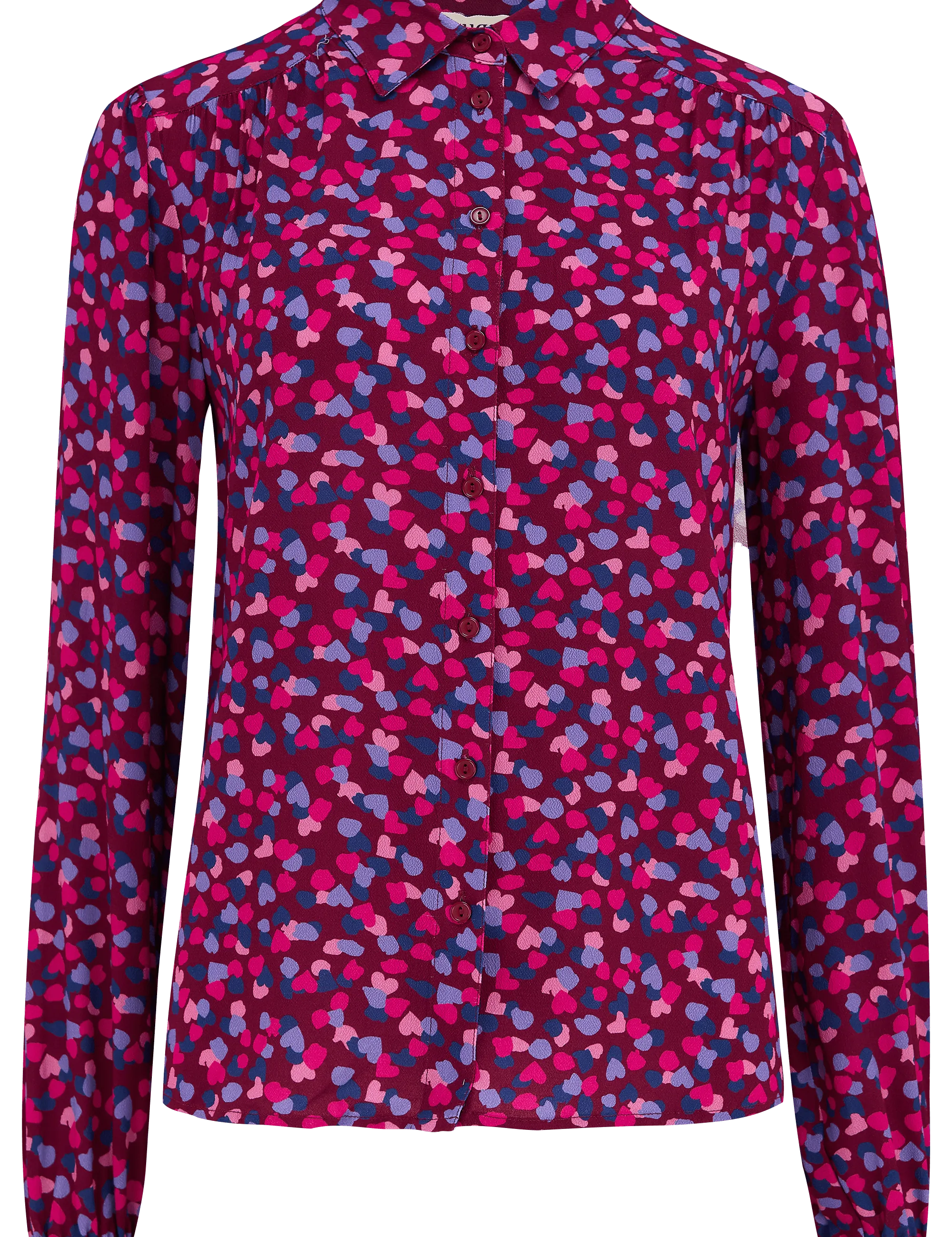 Camisa Queenie Burdeos pétalos de confeti - ECRU