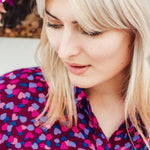 Camisa Queenie Burdeos pétalos de confeti - ECRU