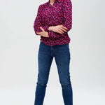 Camisa Queenie Burdeos pétalos de confeti - ECRU