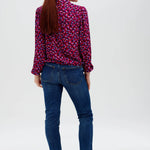 Camisa Queenie Burdeos pétalos de confeti - ECRU