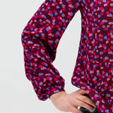 Camisa Queenie Burdeos pétalos de confeti - ECRU