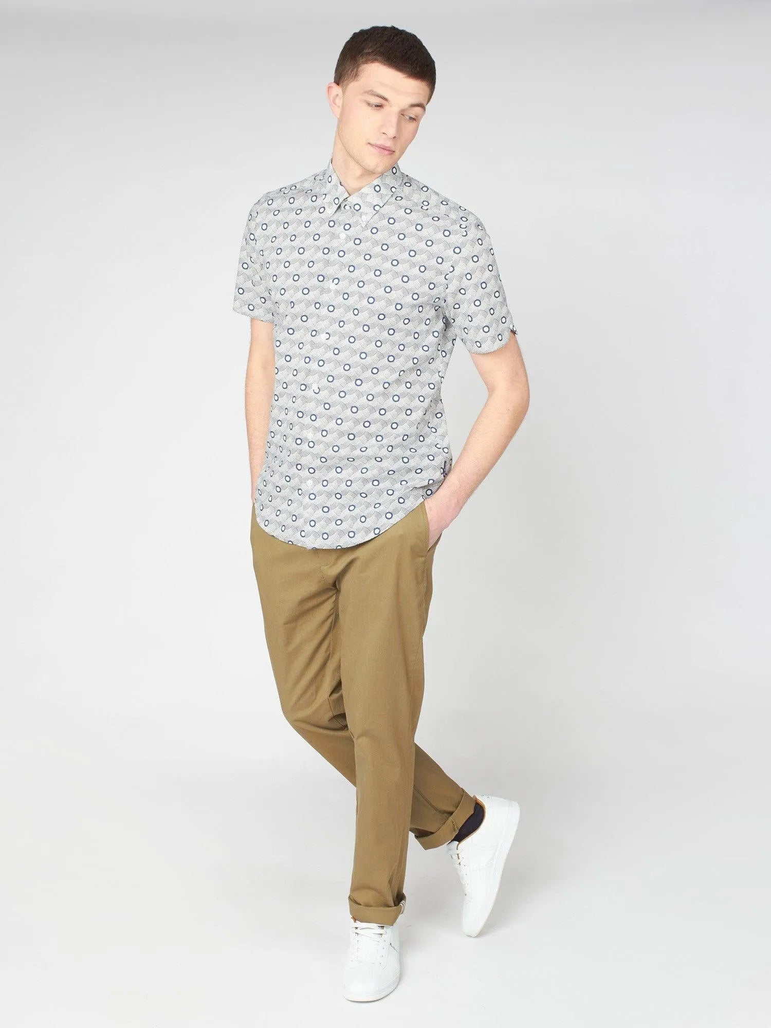 Camisa Retro Print - ECRU