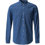 Camisa Salsa Jeans de Hombre Manga Larga de Cuadros Azul - ECRU