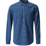 Camisa Salsa Jeans de Hombre Manga Larga de Cuadros Azul - ECRU