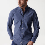 Camisa Salsa Jeans de Hombre Manga Larga de Cuadros Azul - ECRU