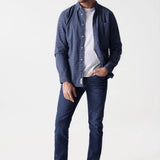 Camisa Salsa Jeans de Hombre Manga Larga de Cuadros Azul - ECRU