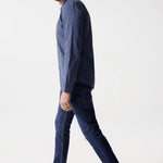 Camisa Salsa Jeans de Hombre Manga Larga de Cuadros Azul - ECRU