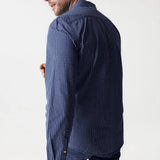 Camisa Salsa Jeans de Hombre Manga Larga de Cuadros Azul - ECRU