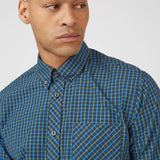 Camisa Signature House Check Dark Emerald - ECRU