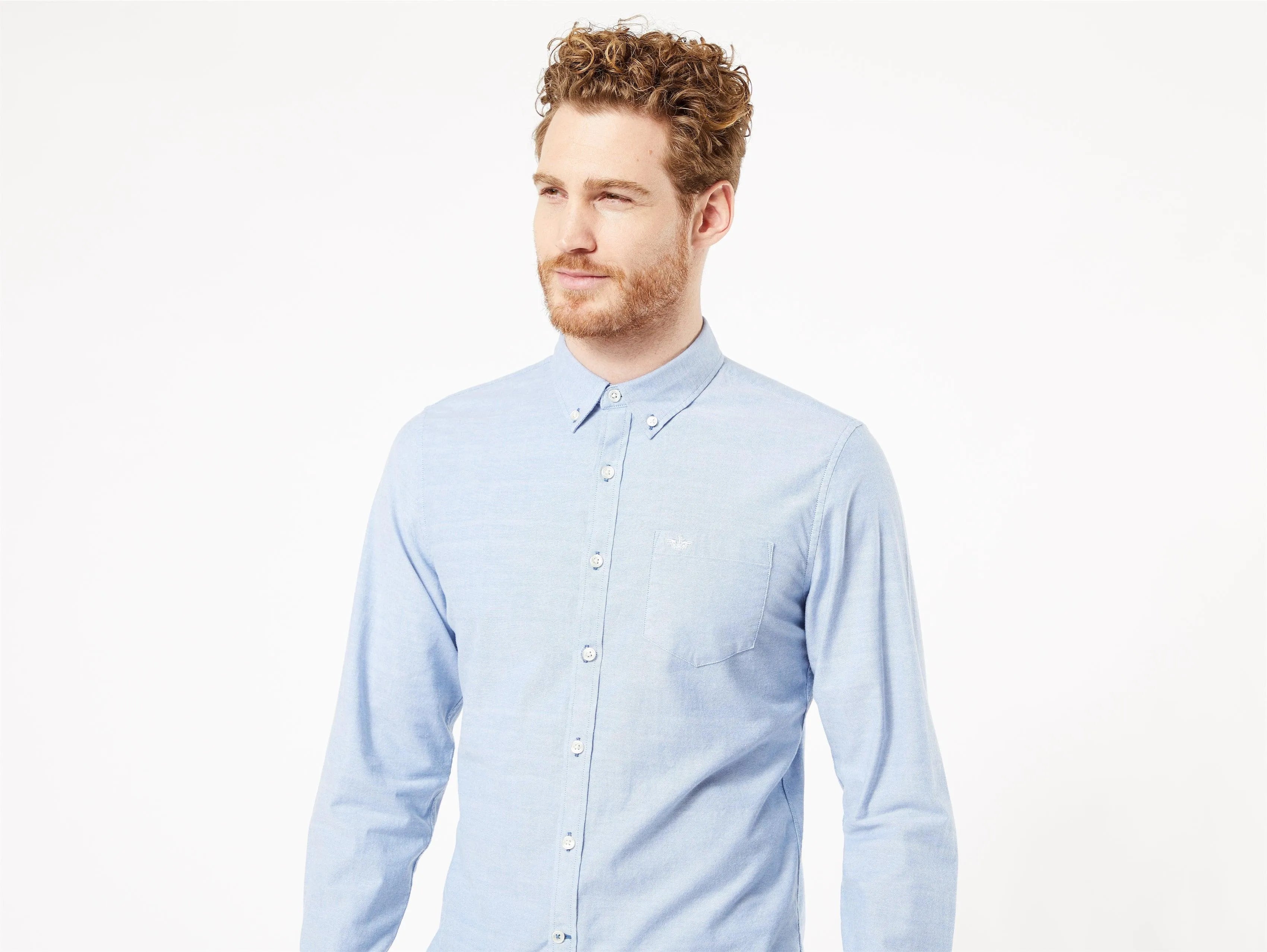 Camisa Slim Fit Cuello 2 Botones - ECRU