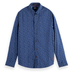 Camisa slim fit estampada en popelín - ECRU