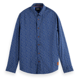 Camisa slim fit estampada en popelín - ECRU