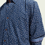 Camisa slim fit estampada en popelín - ECRU